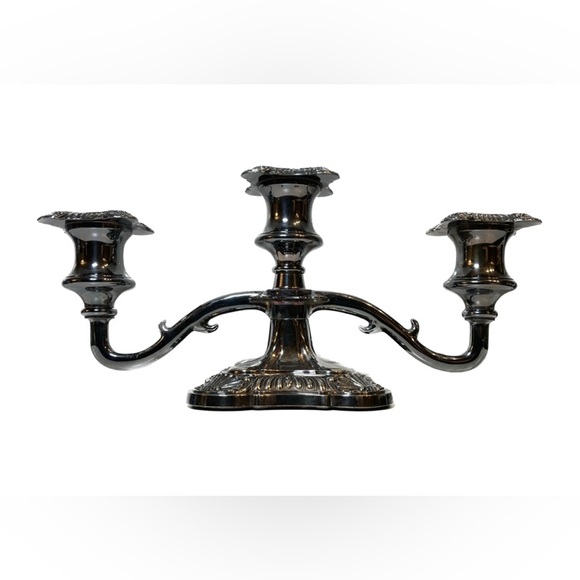 Candelabra with 3 Arms, Silver Plate, Heavy and Good Quality - Picture 2 of 6
